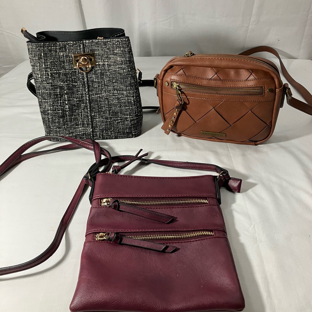 Stylish Women's Bag Set - Black, Brown, and Burgundy
